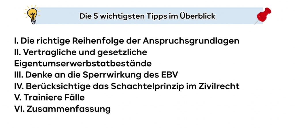 Tipps Sachenrecht Klausur