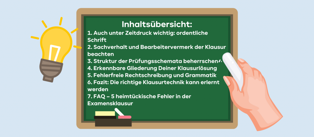 Inhaltsübersicht Jura Fehler in Klausuren
