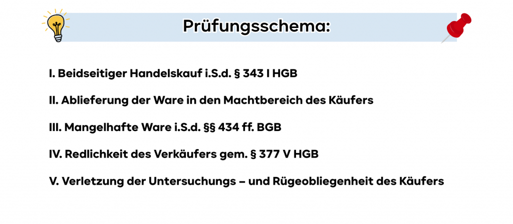 Die Rügeobliegenheit gem. § 377 I HGB