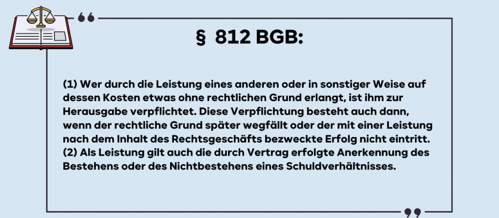 Gesetzestext § 812 BGB