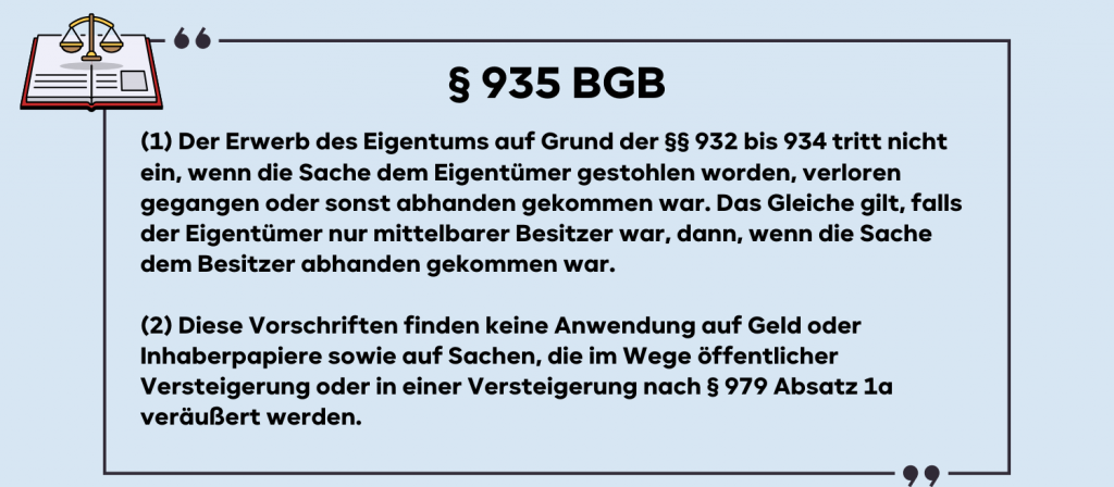 Wortlaut § 935 BGB