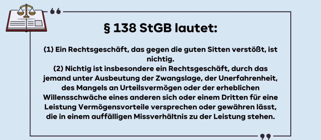Wortlaut § 138 BGB