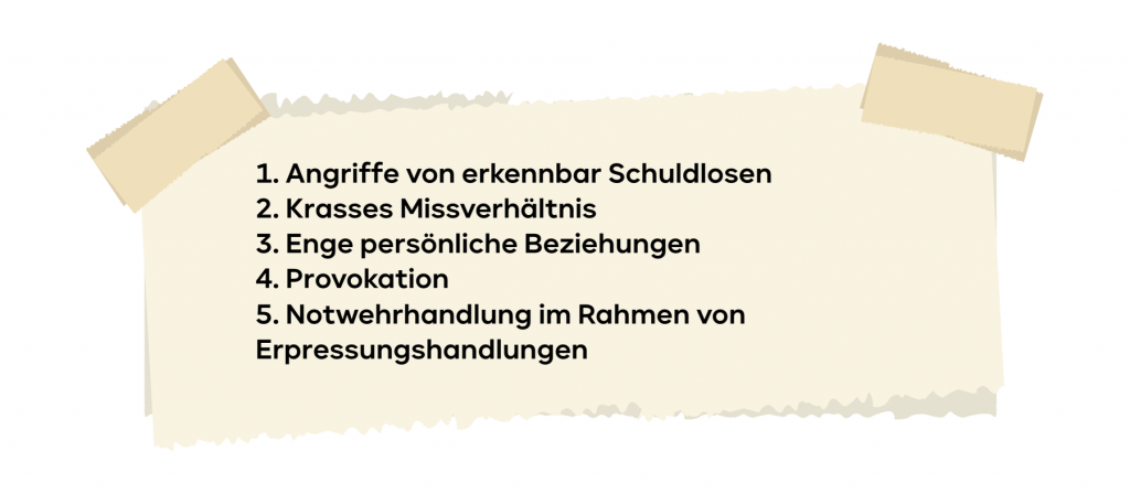 Einschränkung fallgruppen Notwehr