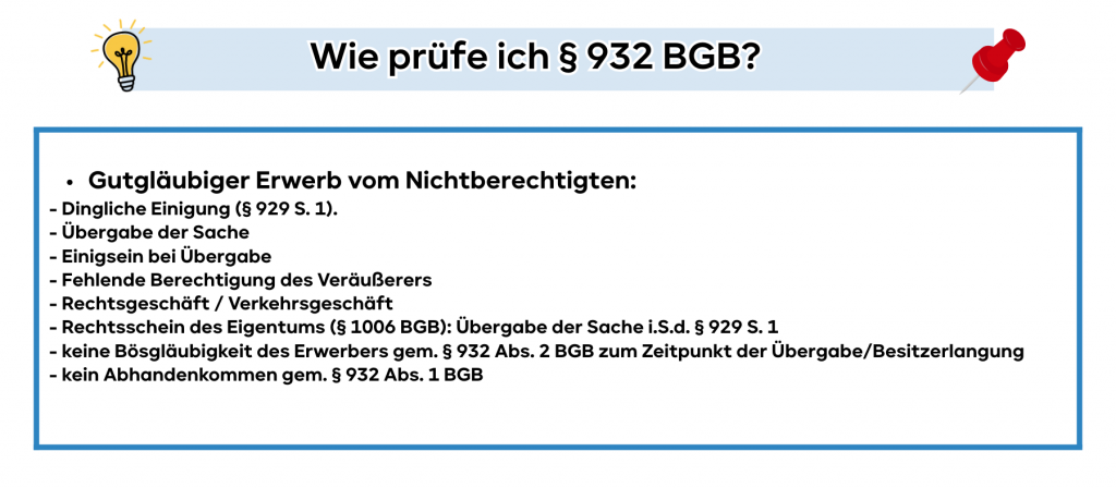 Wie prüfe ich § 932 BGB?