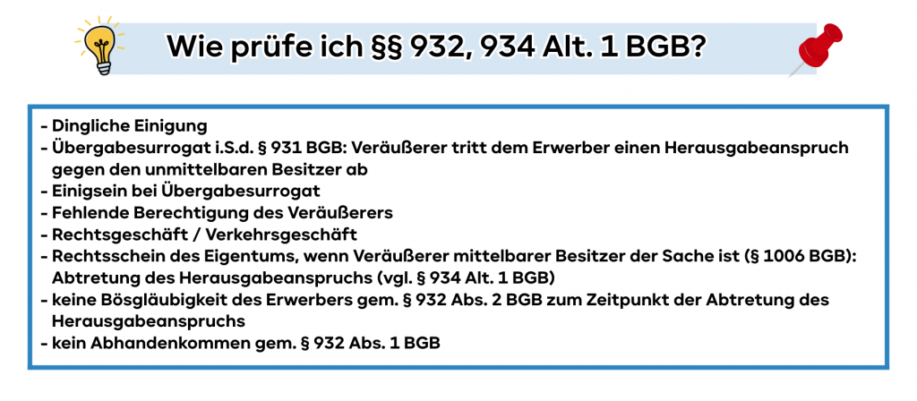 Wie prüfe ich §§ 932, 934 BGB?