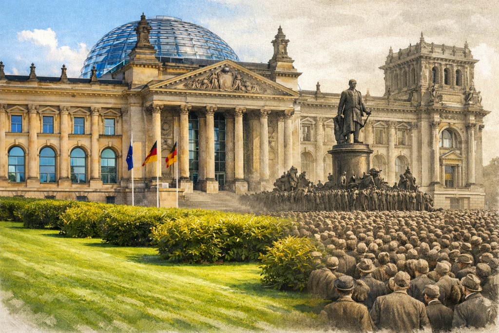 Reichstagsgebäude vorher nachher