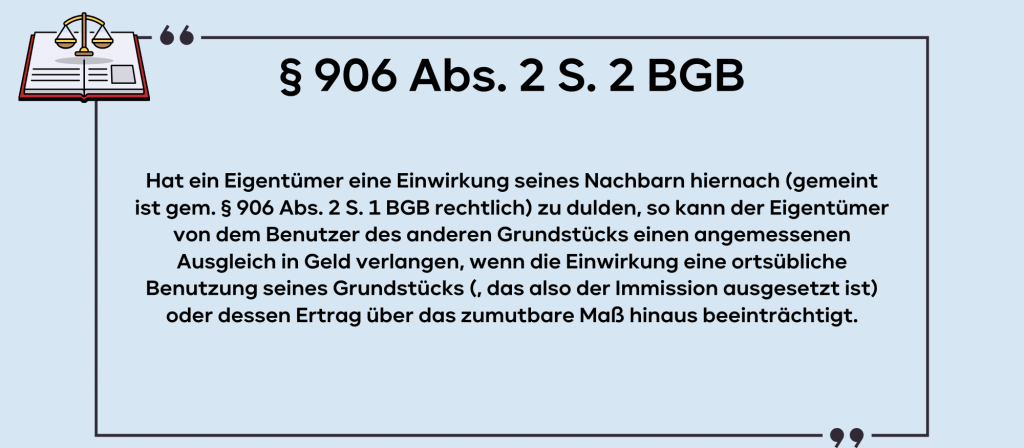 Wortlaut § 906 Abs. 2 S. 2 BGB
