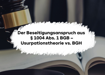 Der Beseitigungsanspruch aus § 1004 Abs. 1 BGB – Usurpationstheorie vs. BGH