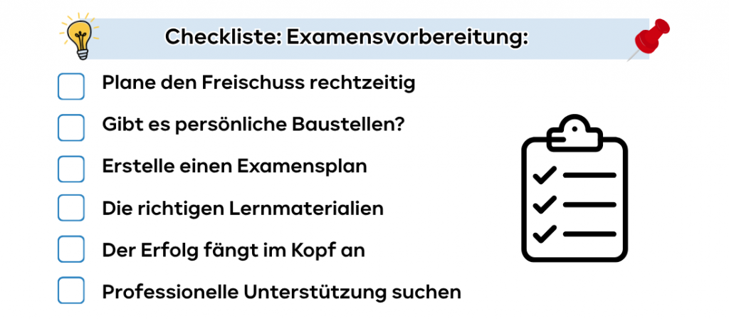 Checkliste Examensvorbereitung