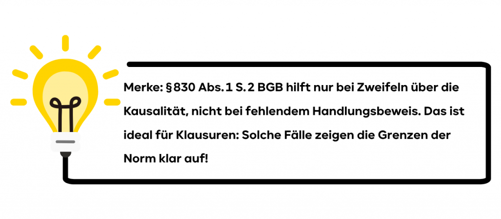 Merke: § 830 Abs. 1 S. 2 BGB 