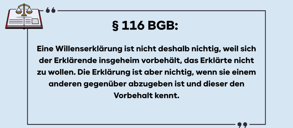 Der „böse“ Scherz gem. § 116 BGB 