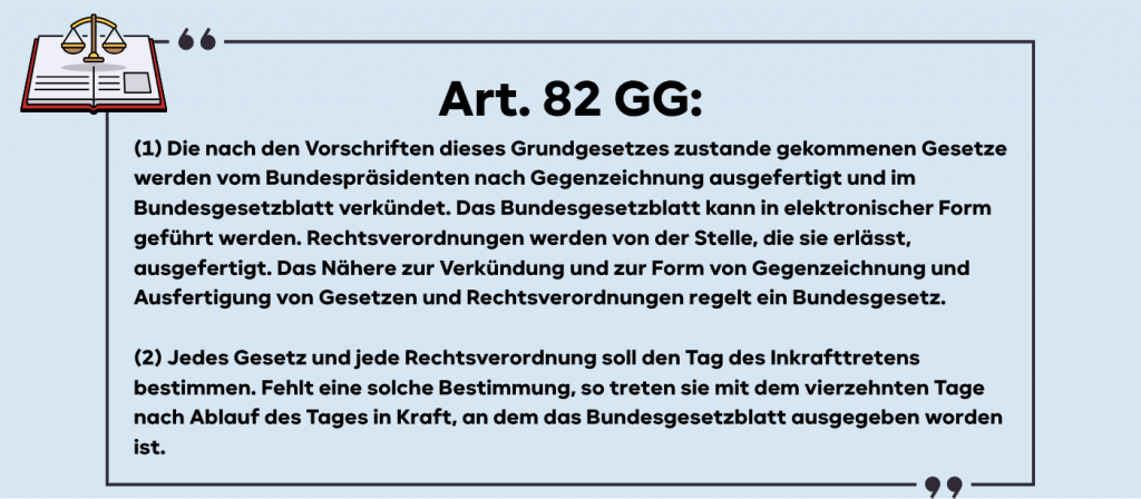 Wortlaut Art. 82 GG