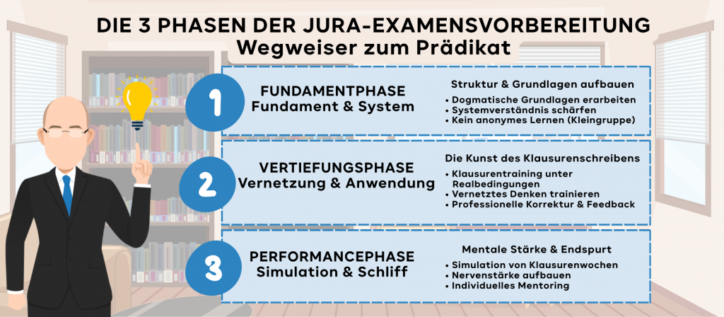 3 Phasen der Examensvorbereitung
