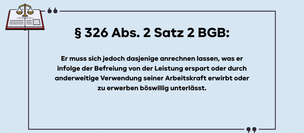 Nun greift § 326 Abs. 2 Satz 2 BGB 