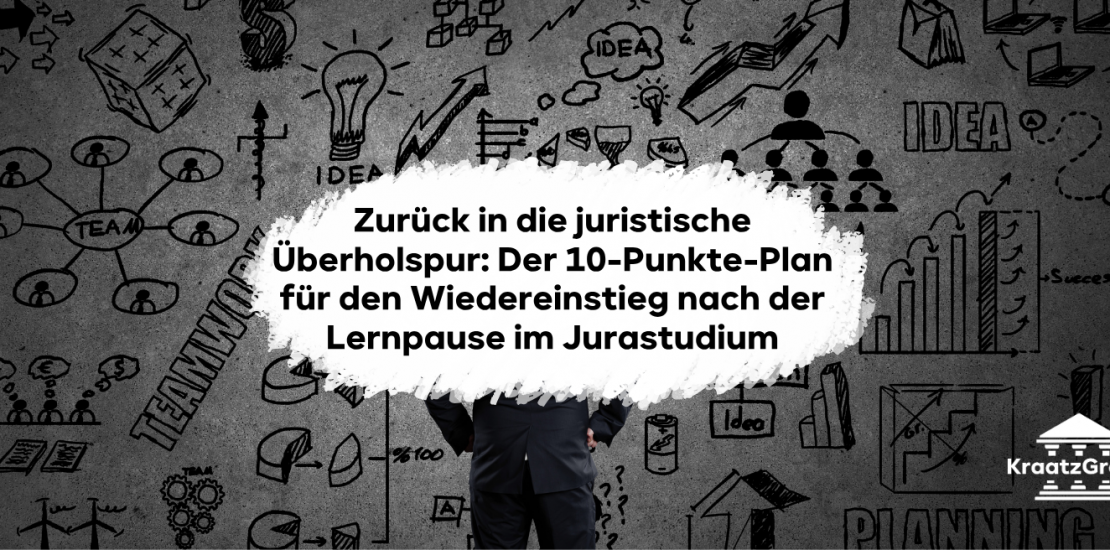 Nach der Lernpause im Jurastudium den Faden verloren? Entdecke den praxiserprobten 10-Punkte-Plan der Kraatz Group für einen strukturierten Wiedereinstieg ins Examen.