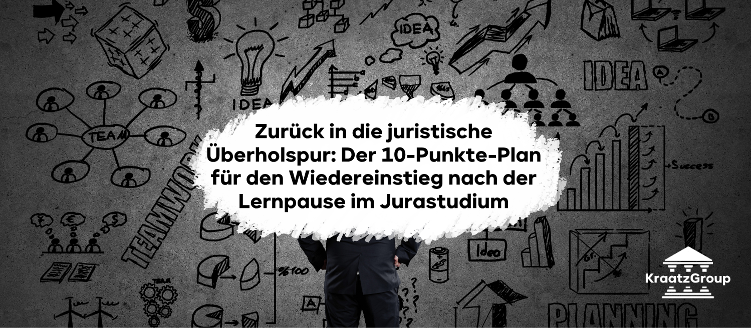 Nach der Lernpause im Jurastudium den Faden verloren? Entdecke den praxiserprobten 10-Punkte-Plan der Kraatz Group für einen strukturierten Wiedereinstieg ins Examen.