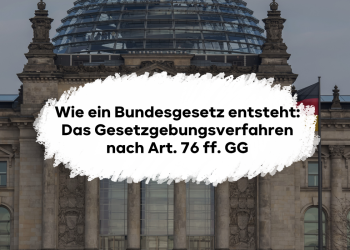 Das Gesetzgebungsverfahren des Bundes nach Art. 76 ff. GG: Gesetzesinitiative, Bundestag, Bundesrat, Vermittlungsausschuss und typische Klausurprobleme einfach erklärt.